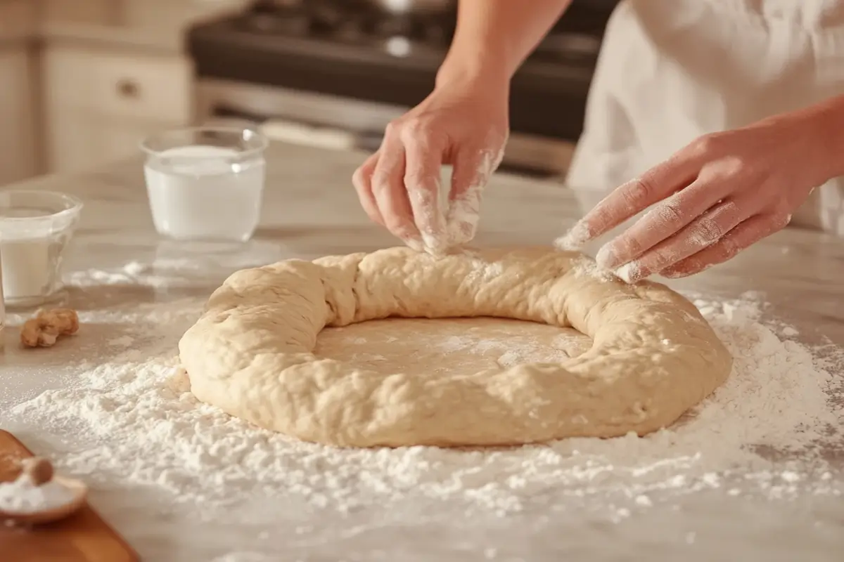 Making pretzel dough at home