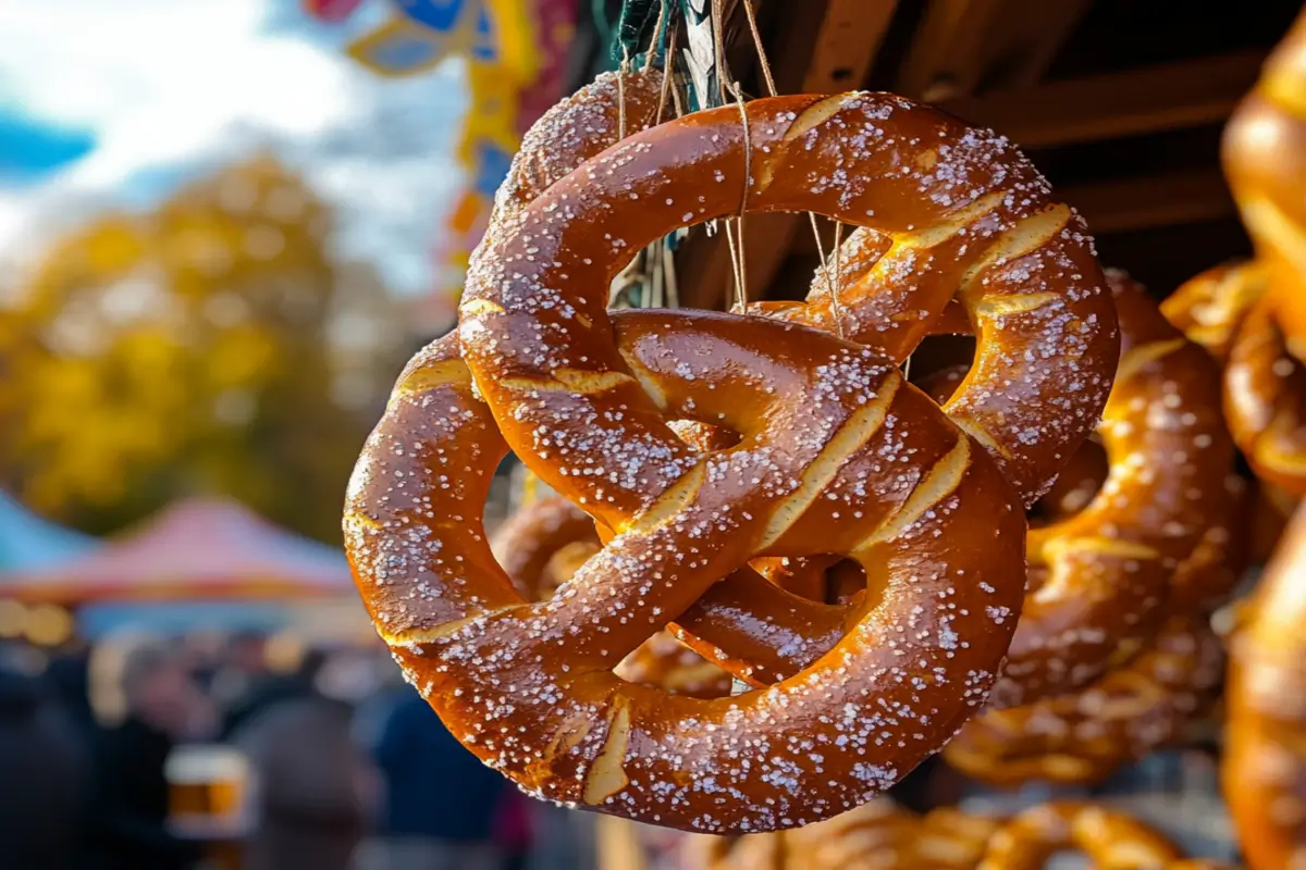 Bavarian pretzels at a market